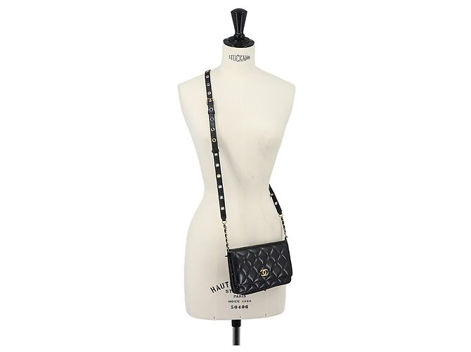 Portafoglio a catena Chanel Matelassé in pelle nera Nero - vista 9