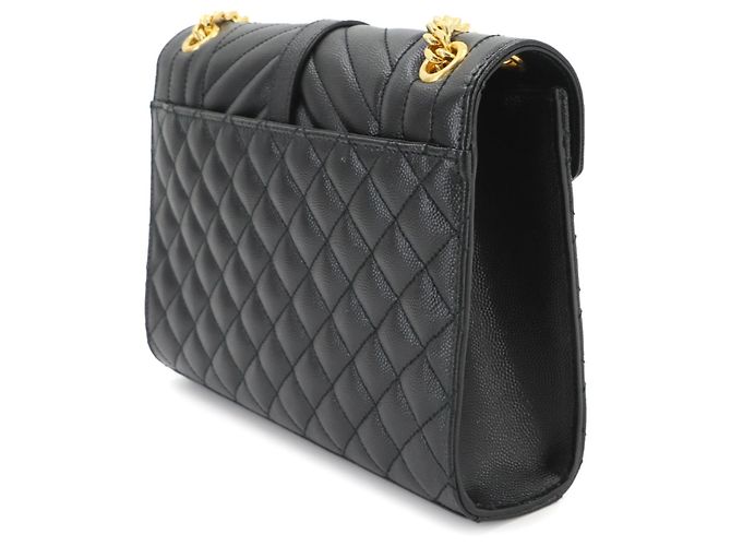 Borsa a tracolla Saint Laurent Envelope Medium Chain Nero - vista 3