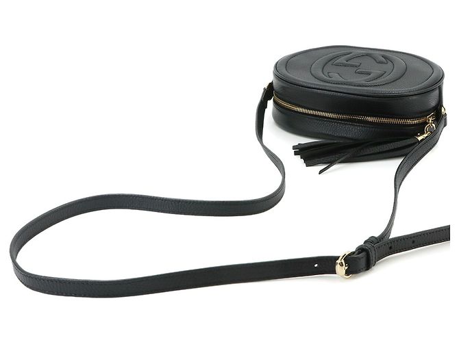 Gucci Soho Schultertasche aus schwarzem Leder - Ansicht 5
