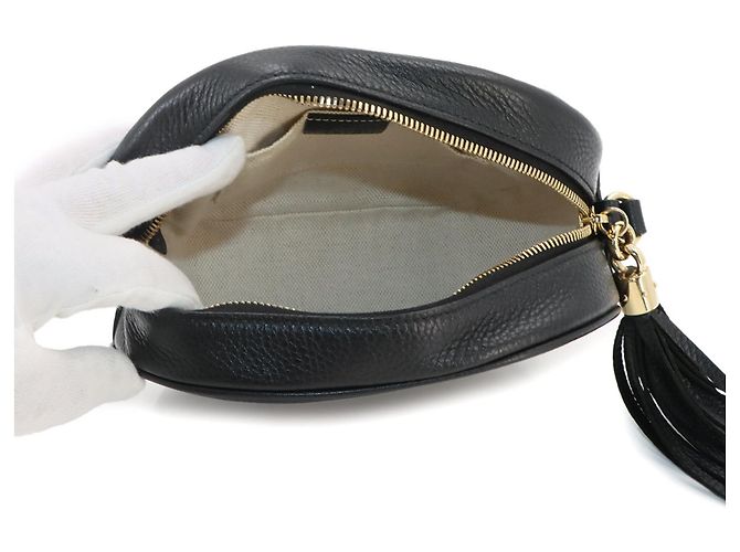 Gucci Soho Schultertasche aus schwarzem Leder - Ansicht 6