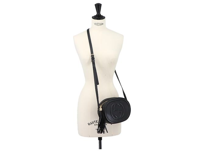 Gucci Soho Schultertasche aus schwarzem Leder - Ansicht 9