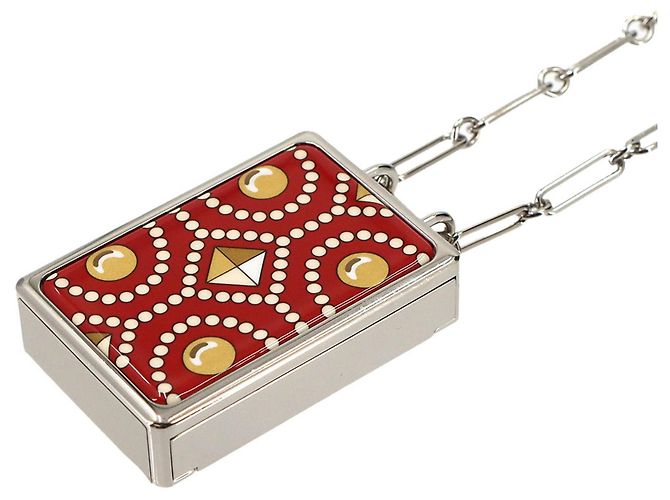 Hermès Collana lunga con pendente Hermes Boite a Reves Argento Rosso - vista 2