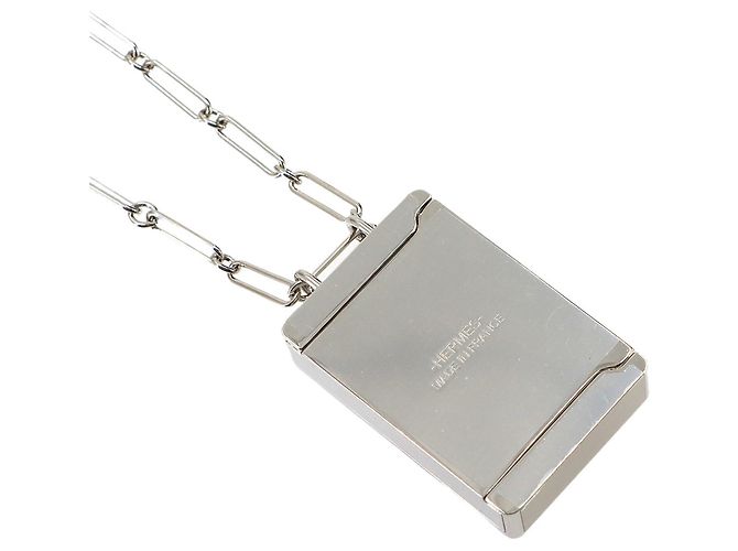 Hermès Collana lunga con pendente Hermes Boite a Reves Argento Rosso - vista 3
