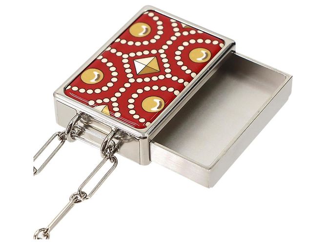 Hermès Collana lunga con pendente Hermes Boite a Reves Argento Rosso - vista 5