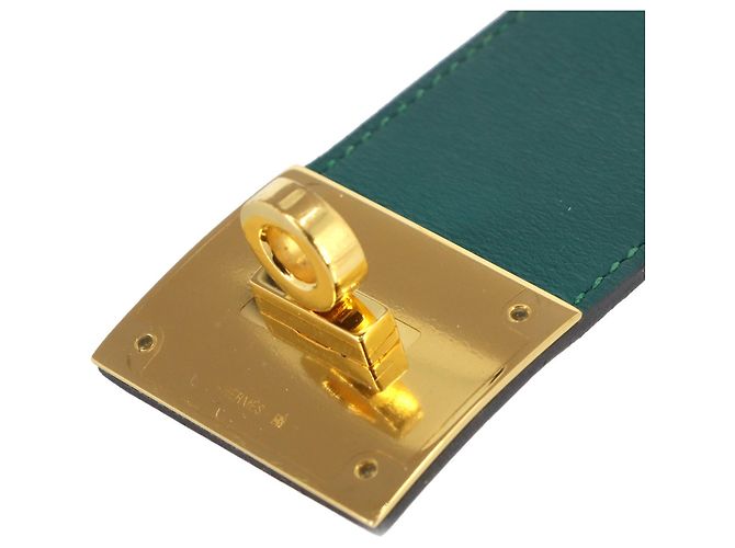 Hermès Bracelete Rígido Hermes Kelly Dog Dourado Verde - vista 6