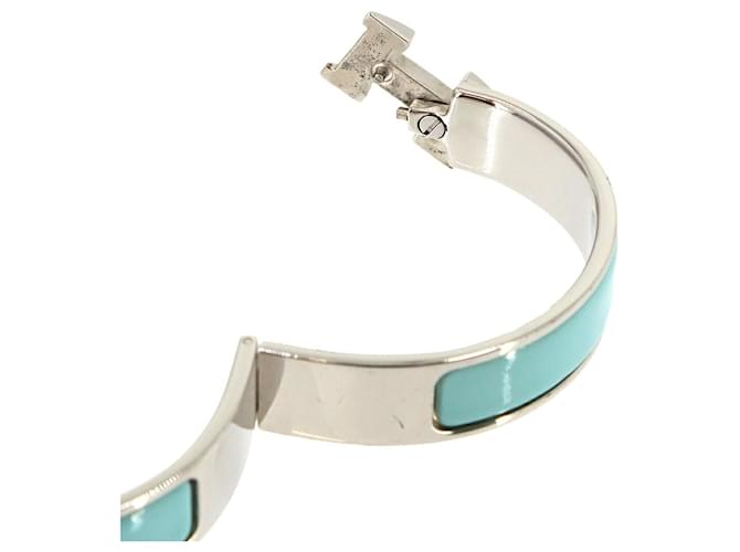Bracciale Hermès Clic H PM in Blu e Argento - vista 5