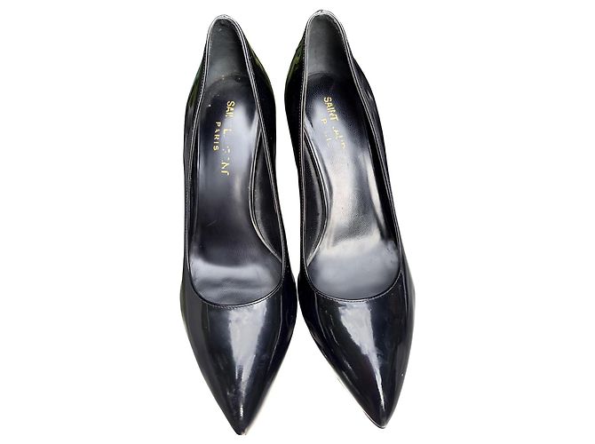 Saint Laurent Pumps aus schwarzem Lackleder - Ansicht 4