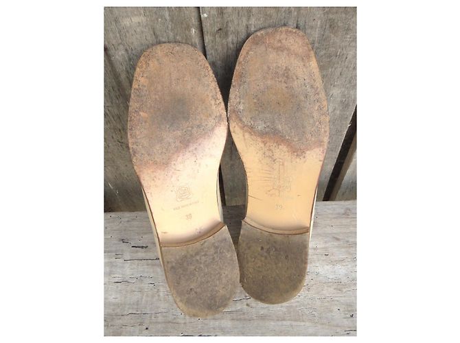 Autre Marque Enzo Gospéri Zweifarbige Leder-Derbies Braun Beige - Ansicht 5