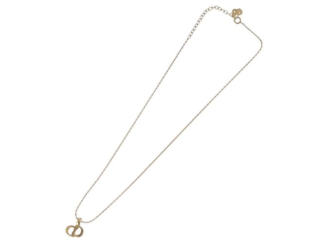 Pendente Christian Dior CD in metallo e cristalli D'oro - vista 2