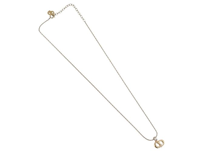 Pendente Christian Dior CD in metallo e cristalli D'oro - vista 3