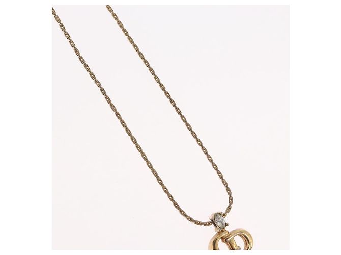 Pendente Christian Dior CD in metallo e cristalli D'oro - vista 5