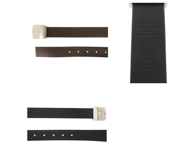 Louis Vuitton Cintura Taiga M9804 Brown Belt Marrone Argento - vista 3