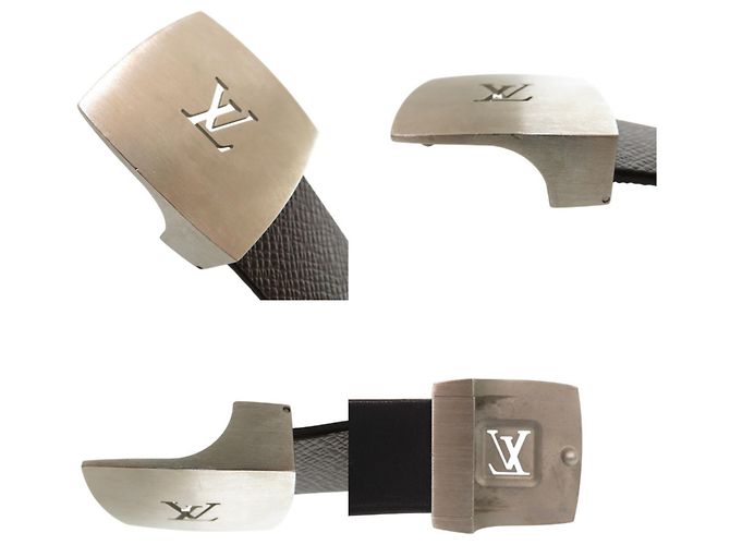 Louis Vuitton Cintura Taiga M9804 Brown Belt Marrone Argento - vista 4