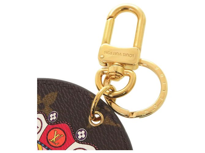 Louis Vuitton Portefeuille Illustré Vivienne Keychain Marrone Rosa Multicolore Monogramma - vista 5