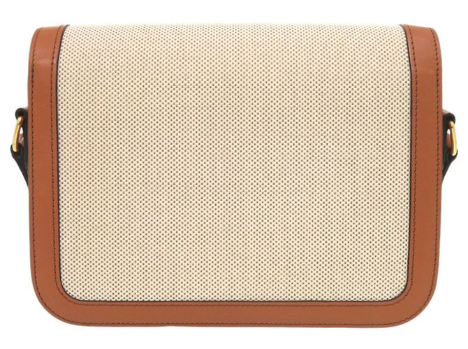 Céline Borsa a tracolla Celine Classic Triomphe in vitello e tessuto Marrone - vista 3