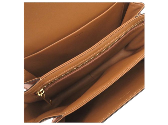 Céline Borsa a tracolla Celine Classic Triomphe in vitello e tessuto Marrone - vista 5