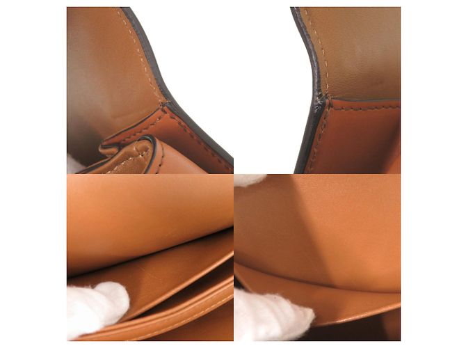 Céline Borsa a tracolla Celine Classic Triomphe in vitello e tessuto Marrone - vista 8