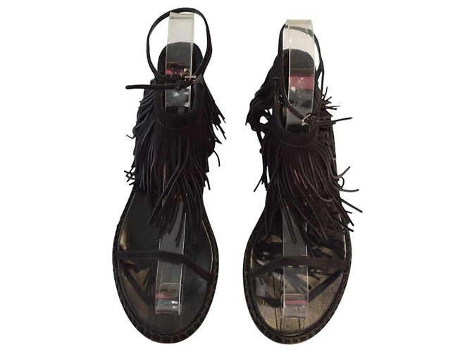 Miu Miu Schwarze Wildleder Gladiator-Sandalen - Ansicht 7
