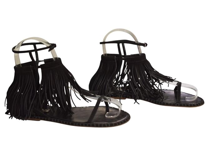 Miu Miu Schwarze Wildleder Gladiator-Sandalen - Ansicht 8