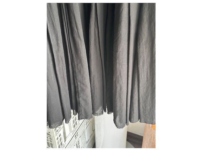 Munthe Plus Simonsen PLU Schwarzes Baumwoll-Maxikleid mit Rüschen - Ansicht 12