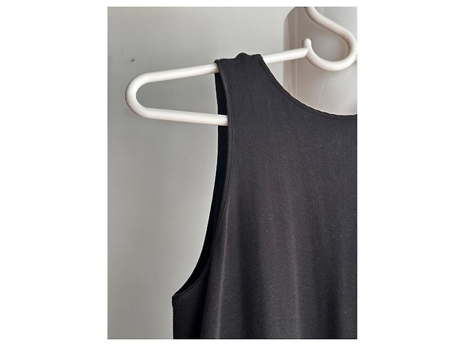 Munthe Plus Simonsen PLU Schwarzes Baumwoll-Maxikleid mit Rüschen - Ansicht 13
