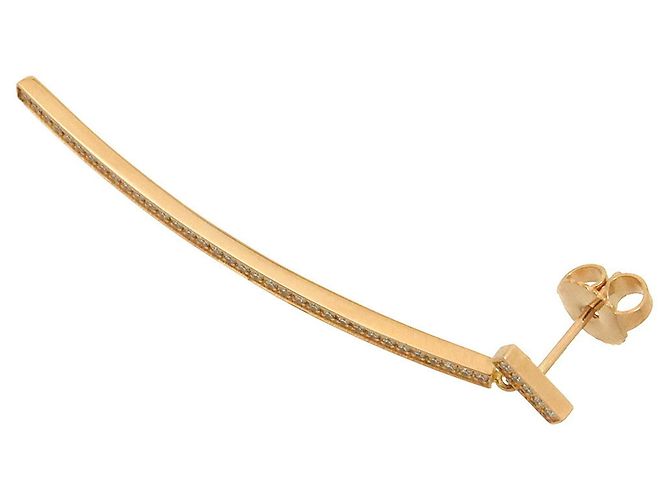 Orecchini Tiffany & Co. T Wire Bar Diamond in oro rosa 18K - vista 3