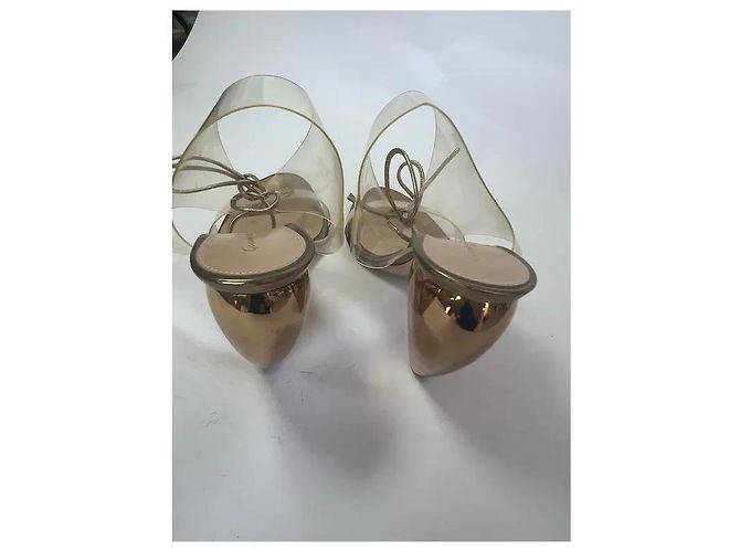 Sandali Gianvito Rossi in PVC e pelle dorata D'oro - vista 5