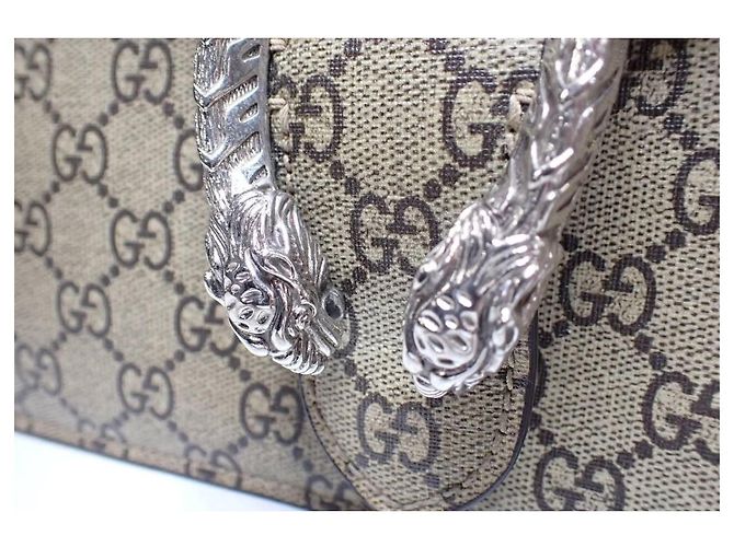 Borsa Gucci Dionysus GG Supreme Stampa Floreale Marrone Rosa Rosso Beige - vista 6