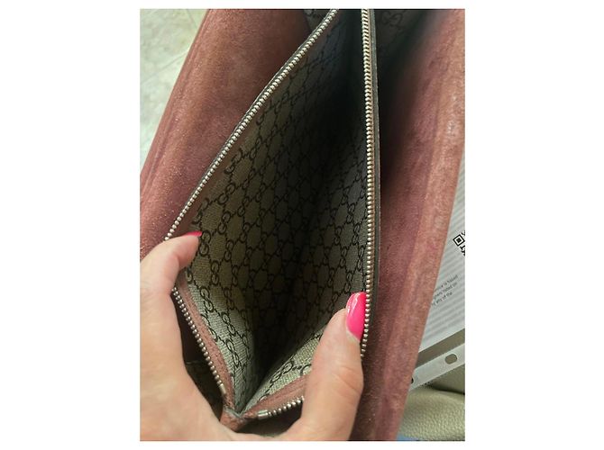 Borsa Gucci Dionysus GG Supreme Stampa Floreale Marrone Rosa Rosso Beige - vista 7