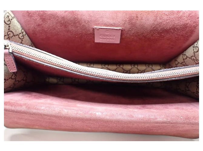 Borsa Gucci Dionysus GG Supreme Stampa Floreale Marrone Rosa Rosso Beige - vista 9