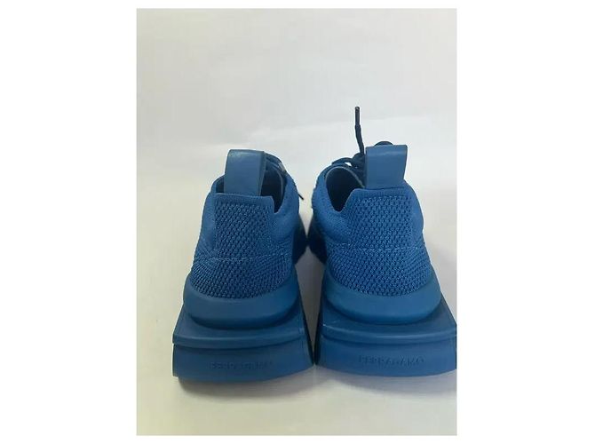 Salvatore Ferragamo blaue Canvas-Sneaker - Ansicht 3