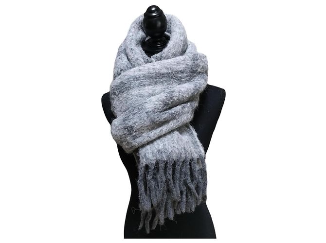 Fendi Shaggy-Stola Grau Braun - Ansicht 7