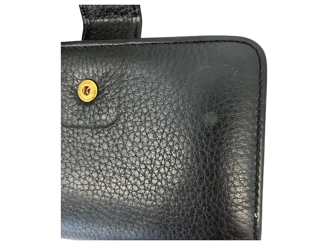 Cartera compacta bi-fold de piel con placa de logo Prada Negro - vista 13