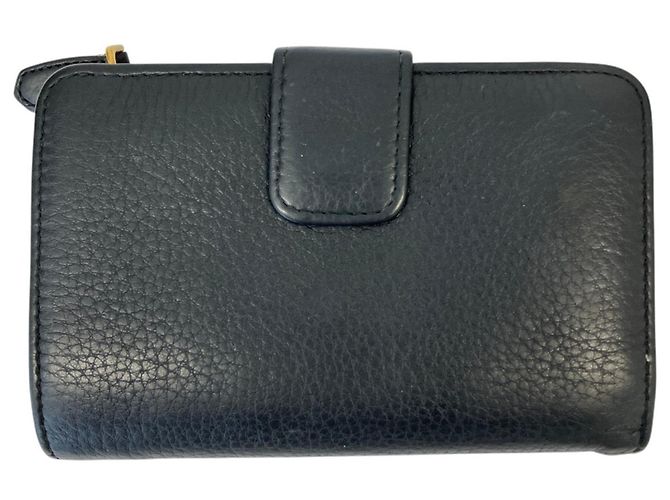 Cartera compacta bi-fold de piel con placa de logo Prada Negro - vista 4