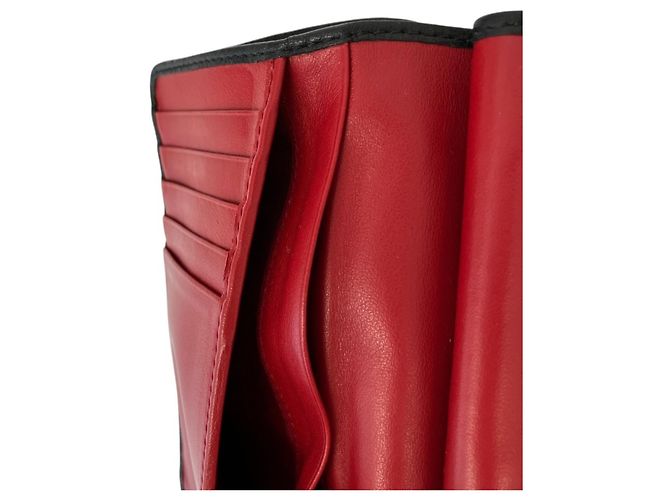 Cartera compacta bi-fold de piel con placa de logo Prada Negro - vista 6