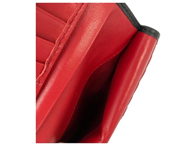 Cartera compacta bi-fold de piel con placa de logo Prada Negro - vista 7