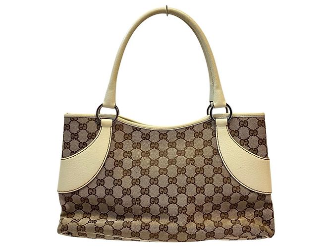 Borsa Tote Gucci GG Canvas Beige - vista 2
