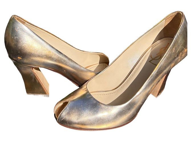Décolleté Yves Saint Laurent dorate open-toe D'oro - vista 6