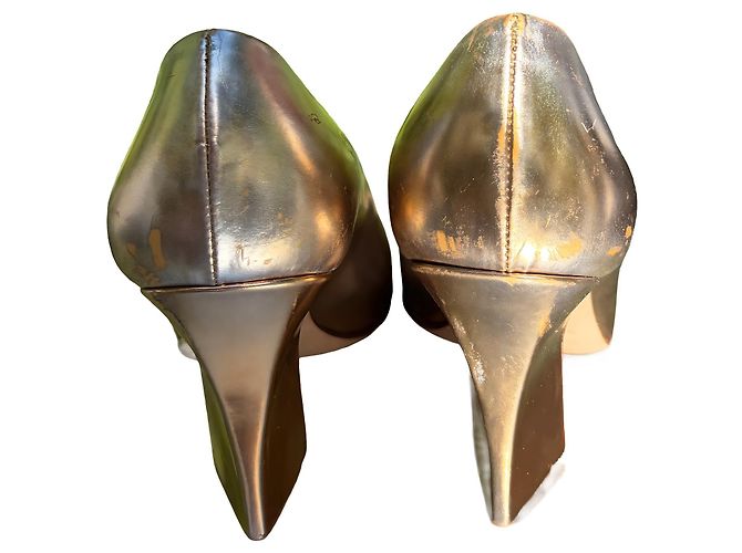 Décolleté Yves Saint Laurent dorate open-toe D'oro - vista 7