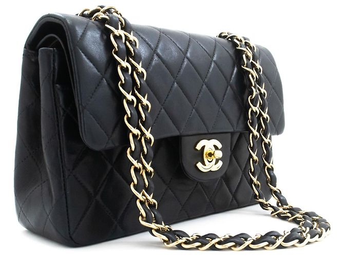 Chanel Classic Flap Lambskin Small Nero - vista 3