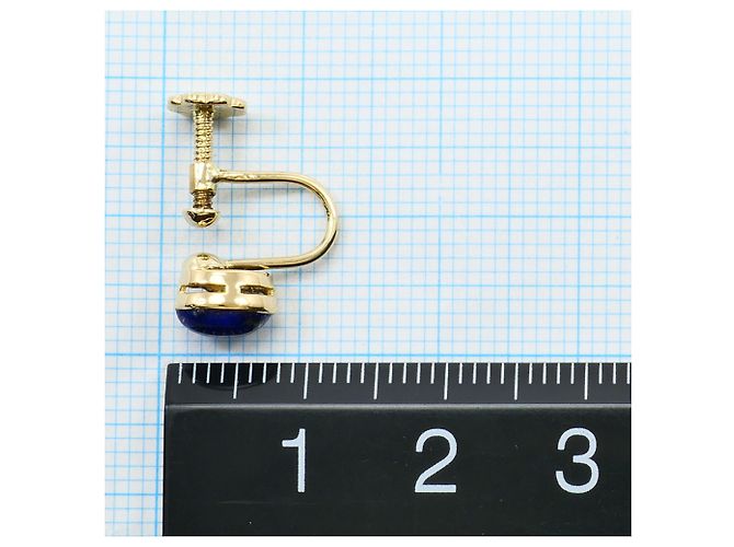 Autre Marque Orecchini a clip in oro giallo 18K con lapislazzuli D'oro - vista 3