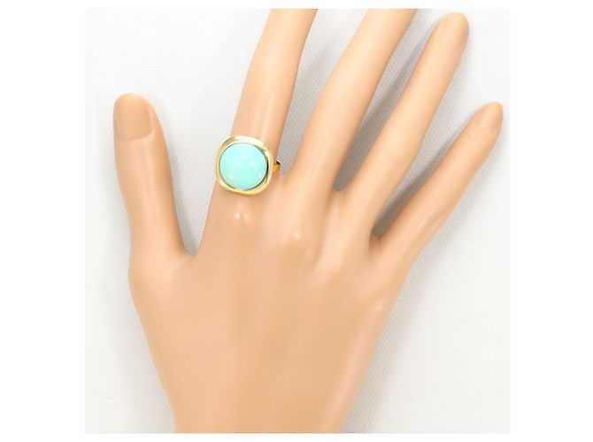 Autre Marque Goldring Gelbgold mit Türkisstein Golden - Ansicht 5
