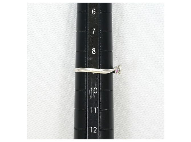 Autre Marque Platin-Bandring mit Diamant - Ansicht 8