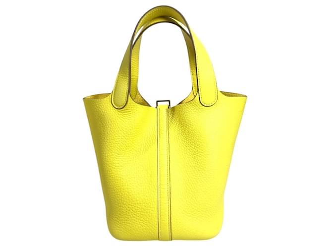 Hermès Borsa Tote HERMES Picotin Lock PM 18 Giallo - vista 3