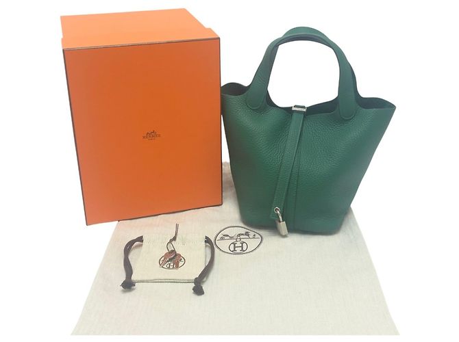 Hermès Borsa Hermes Picotin Lock PM 18 Verde - vista 18