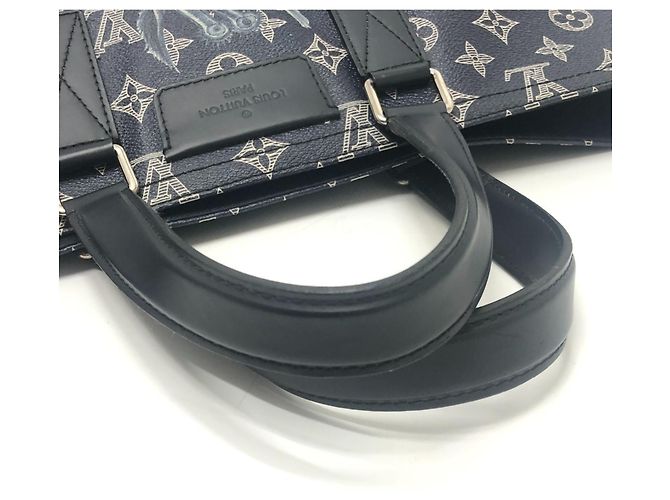 Borsa Tote Louis Vuitton Monogram Savannah Jake & Dinos Chapman Blu navy - vista 10