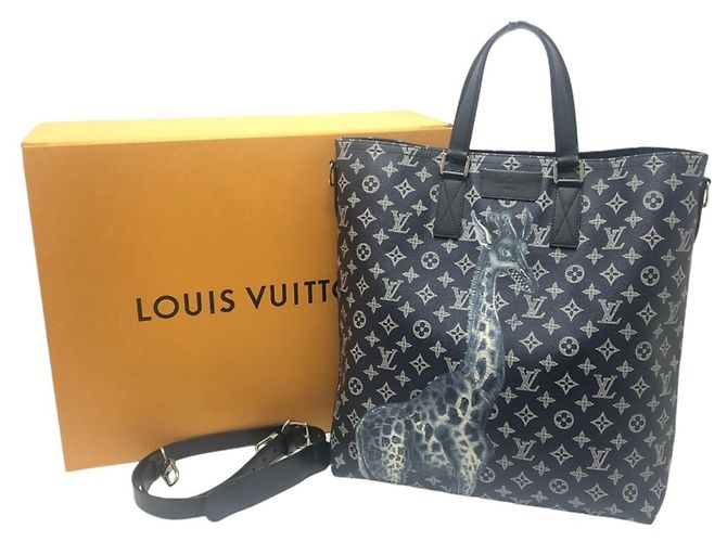 Borsa Tote Louis Vuitton Monogram Savannah Jake & Dinos Chapman Blu navy - vista 18