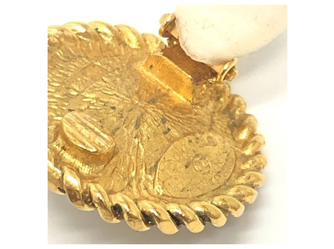 Orecchini a clip Chanel Vintage CC Coco Mark Logo D'oro - vista 12