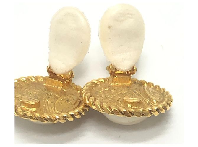 Orecchini a clip Chanel Vintage CC Coco Mark Logo D'oro - vista 13