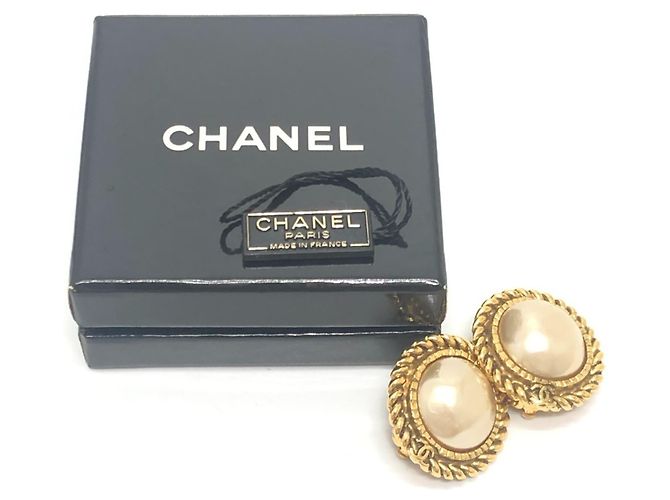 Orecchini a clip Chanel Vintage CC Coco Mark Logo D'oro - vista 14